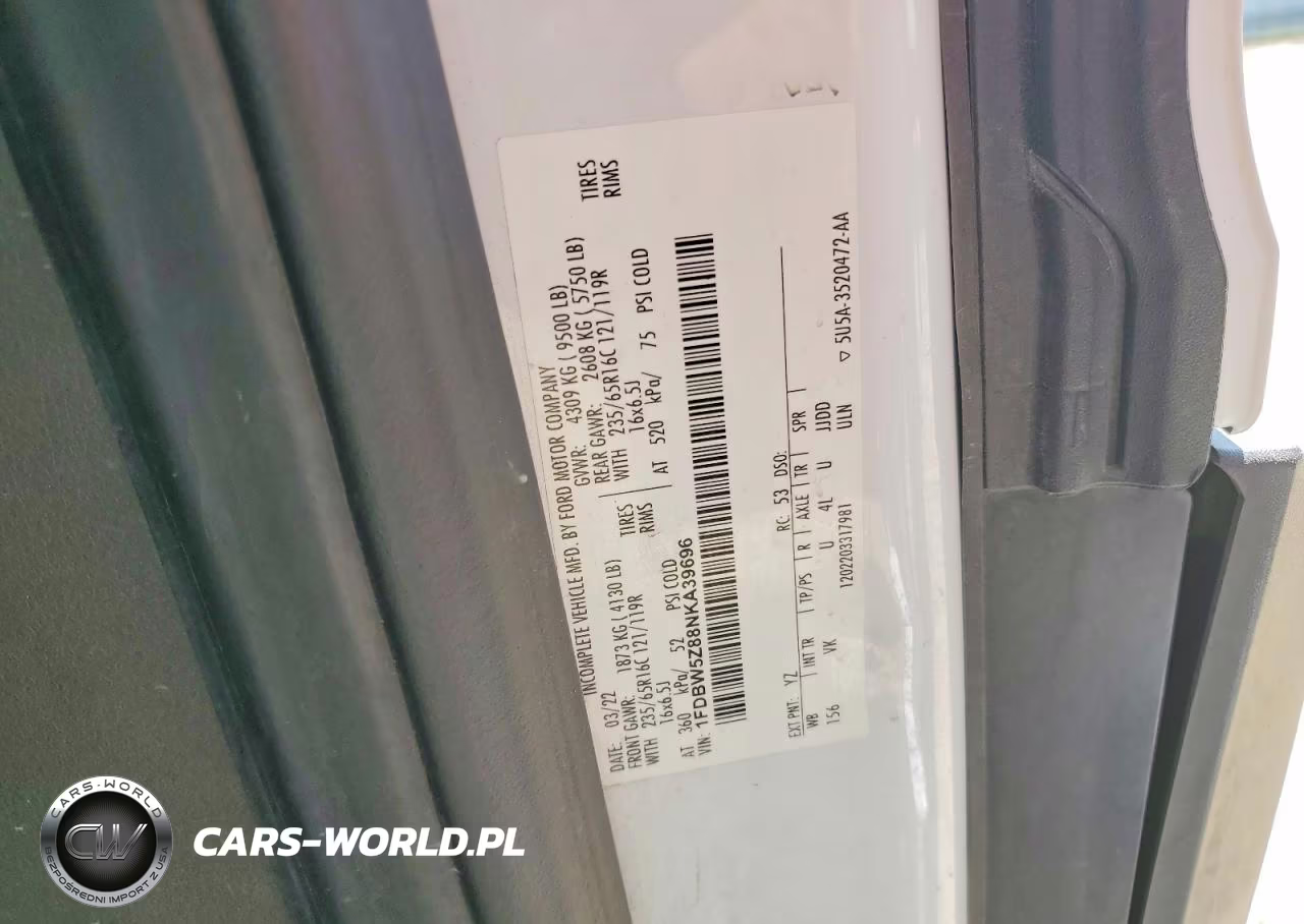 2022 Ford Transit Delivery Truck VIN:1FDBW5Z88NKA39696 - 12