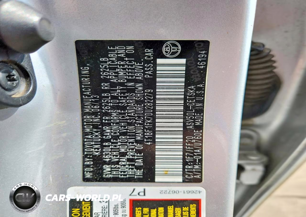 2013 Toyt Camry VIN:4T1BF1FK7DU282279 - 12