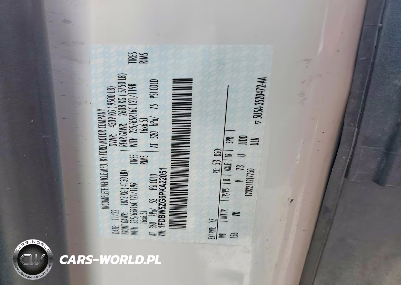 2023 Ford Transit Delivery Truck VIN:1FDBW5ZG6PKA22051 - 13