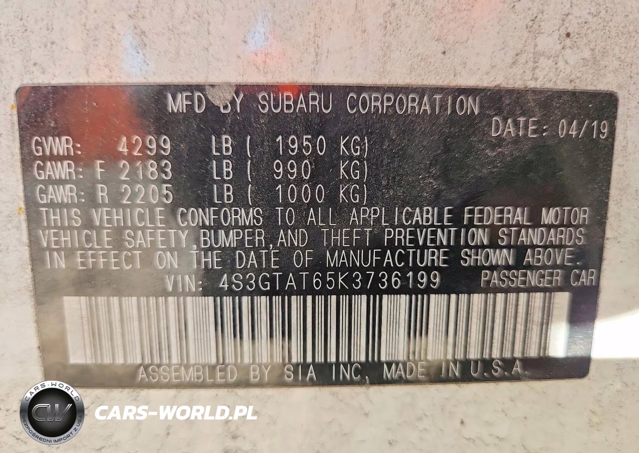 2019 Subaru Impreza Limited VIN:4S3GTAT65K3736199 - 14