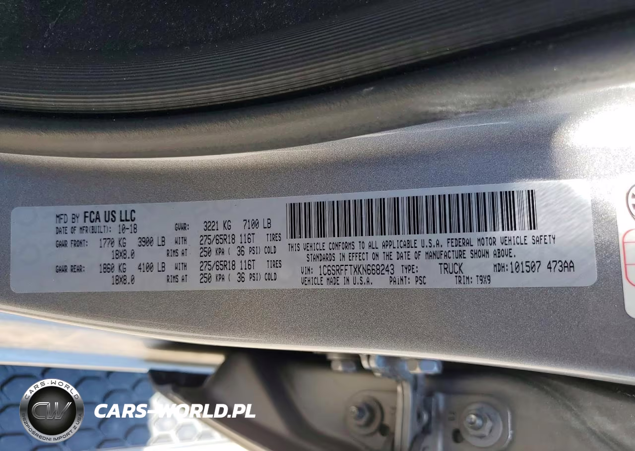 2019 Ram 1500 Big Horn VIN:1C6SRFFTXKN668243 - 12