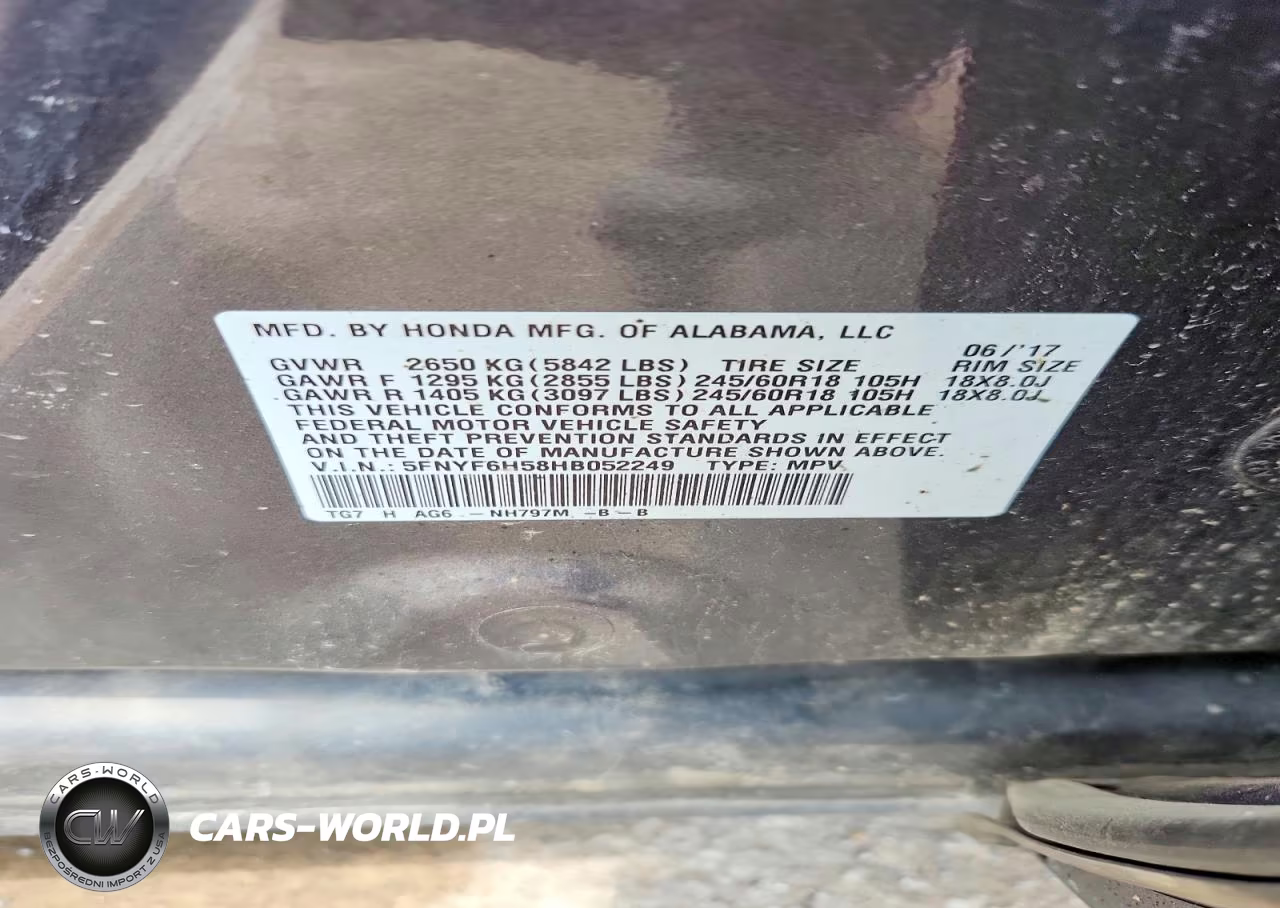 2017 Honda Pilot Exl VIN:5FNYF6H58HB052249 - 13