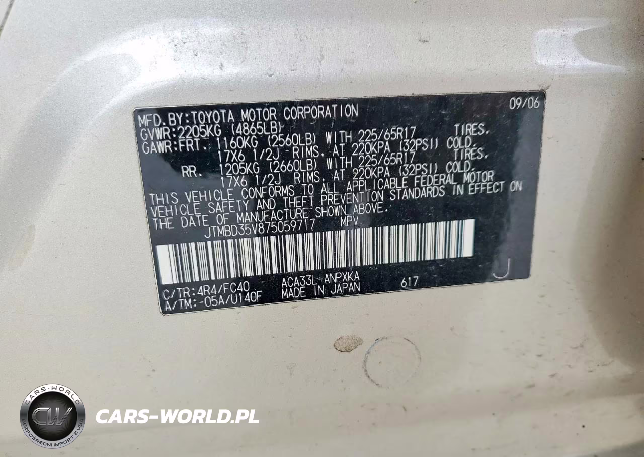 2007 Toyota Rav4 Base VIN:JTMBD35V875059717 - 13