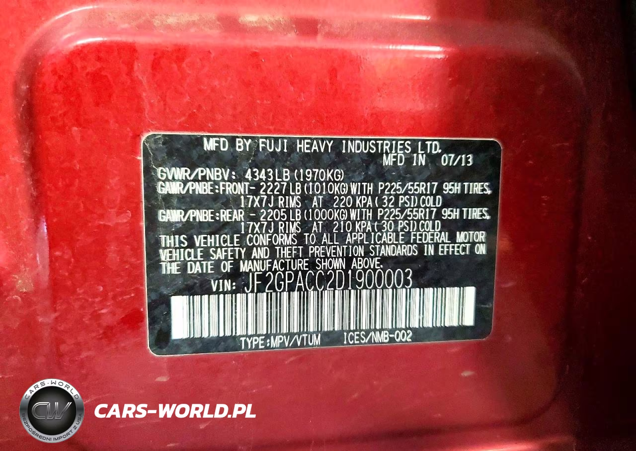 2013 Subaru Xv Crosstrek 2.0 Premium VIN:JF2GPACC2D1900003 - 13