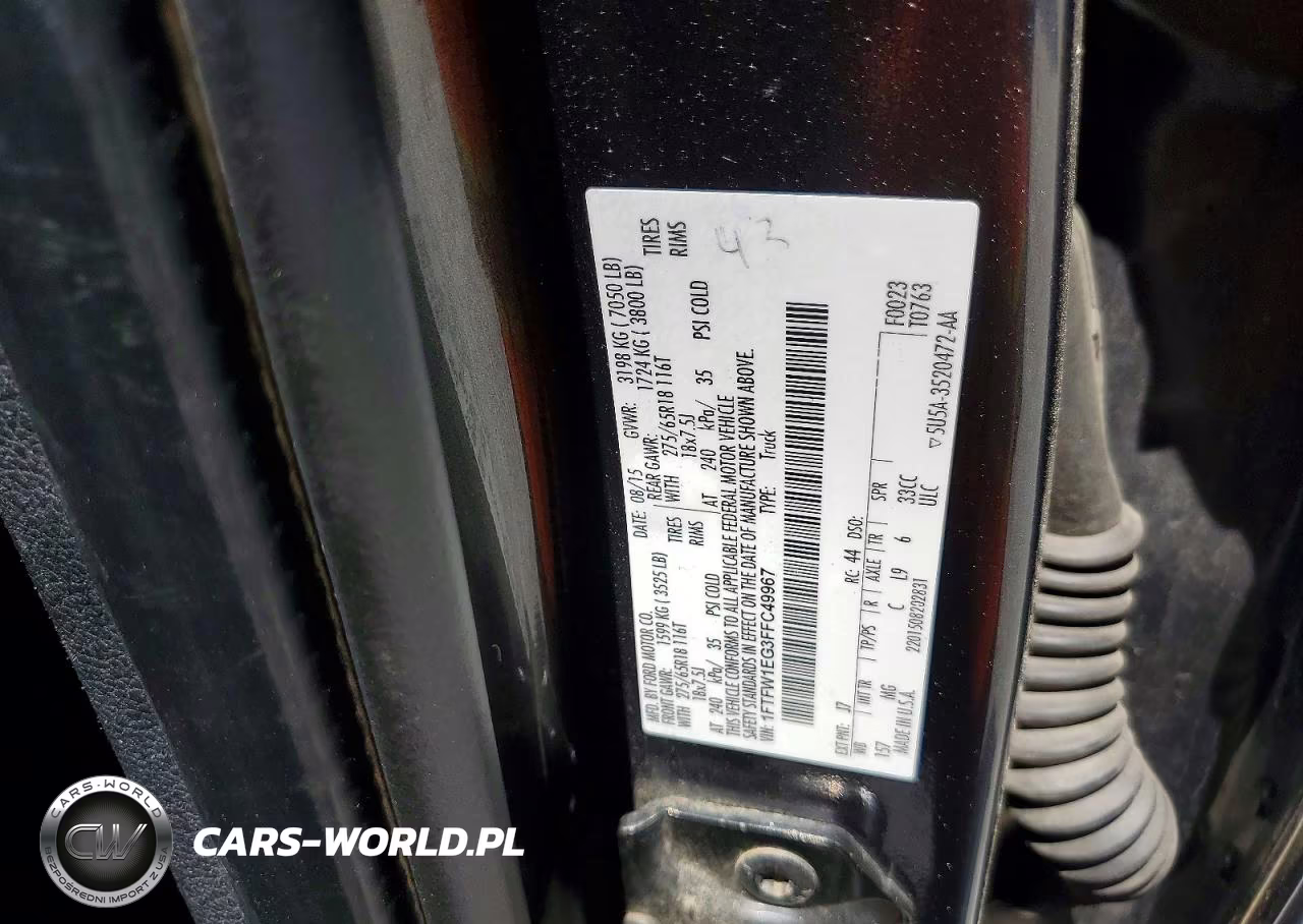 2015 Ford F150 Supercrew VIN:1FTFW1EG3FFC49967 - 12