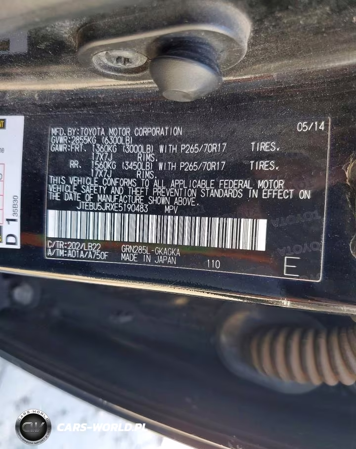 2014 Toyota 4Runner Sr5 Premium VIN:JTEBU5JRXE5190483 - 13