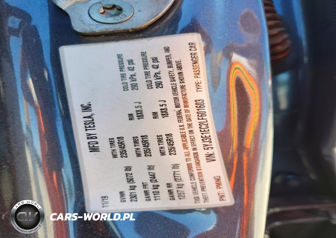 2020 Tesla Model 3 VIN:5YJ3E1EC2LF601603 - 13