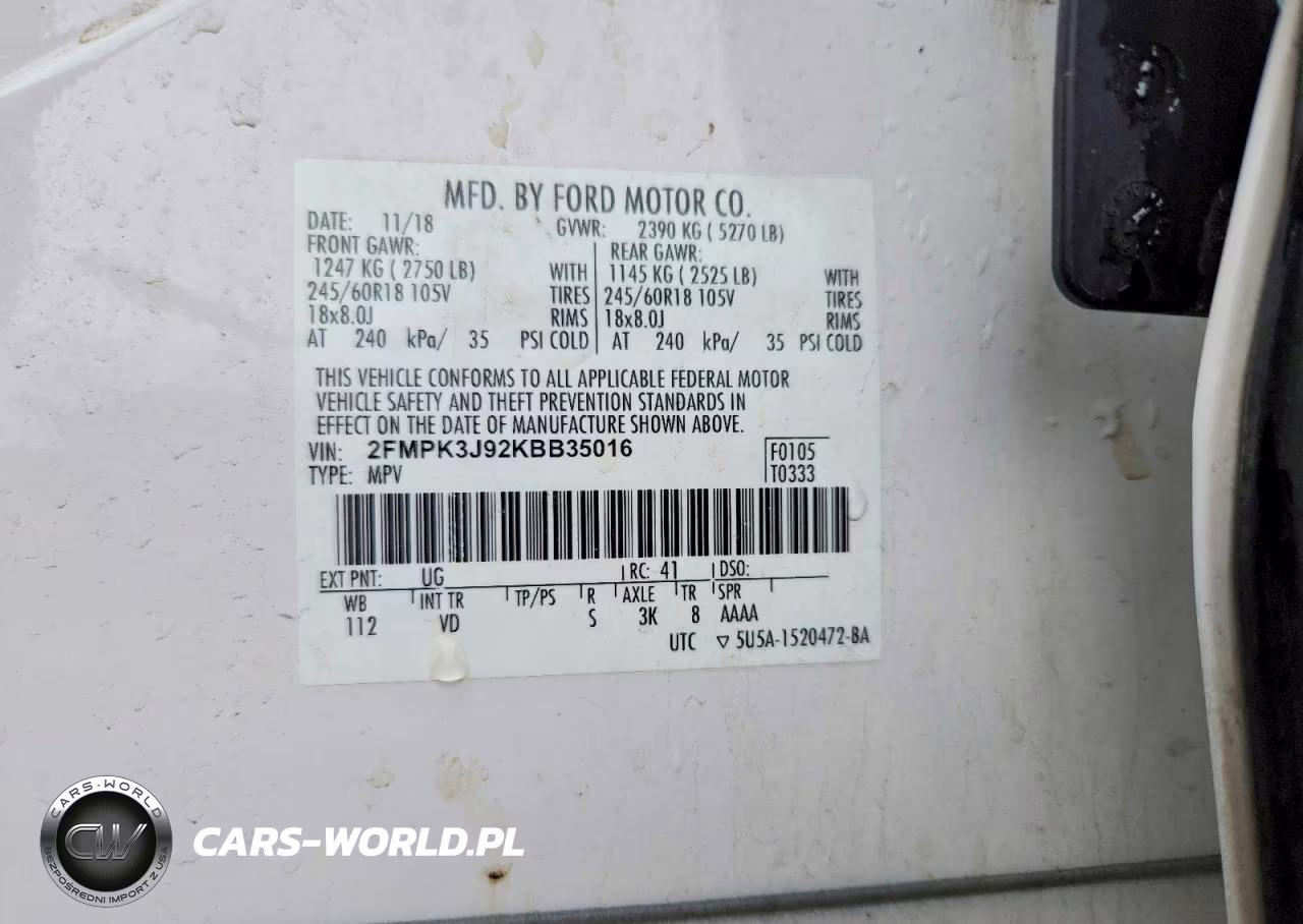 2019 Ford Edge Sel VIN:2FMPK3J92KBB35016 - 13