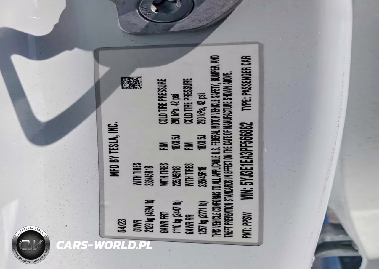 2023 Tesla Model 3 VIN:5YJ3E1EA3PF566882 - 12