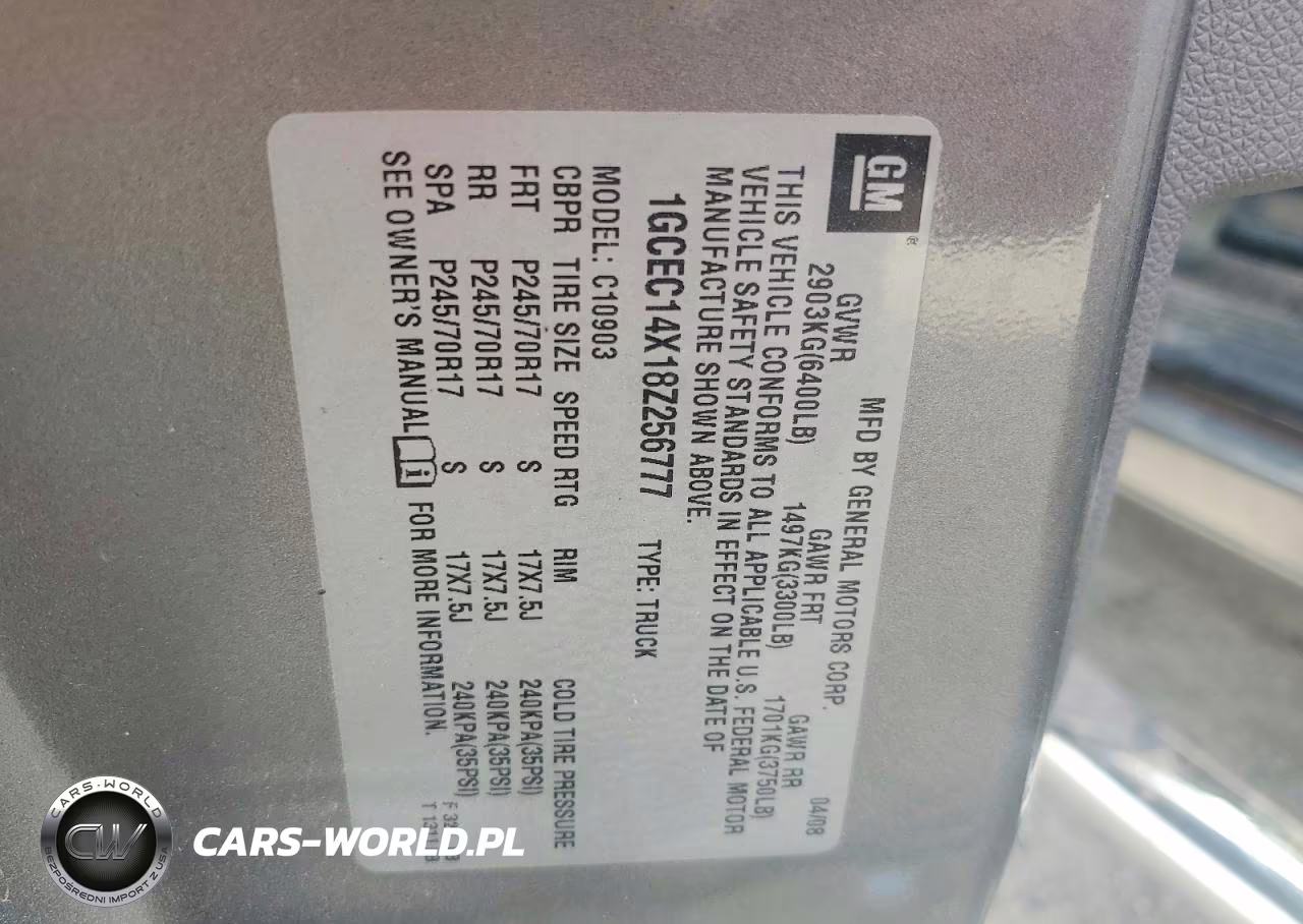 2008 Chevrolet Silverado C1500 VIN:1GCEC14X18Z256777 - 13
