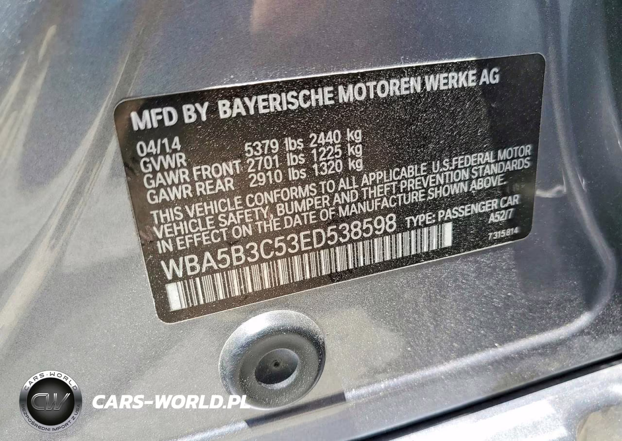 2014 BMW 535 Xi VIN:WBA5B3C53ED538598 - 12