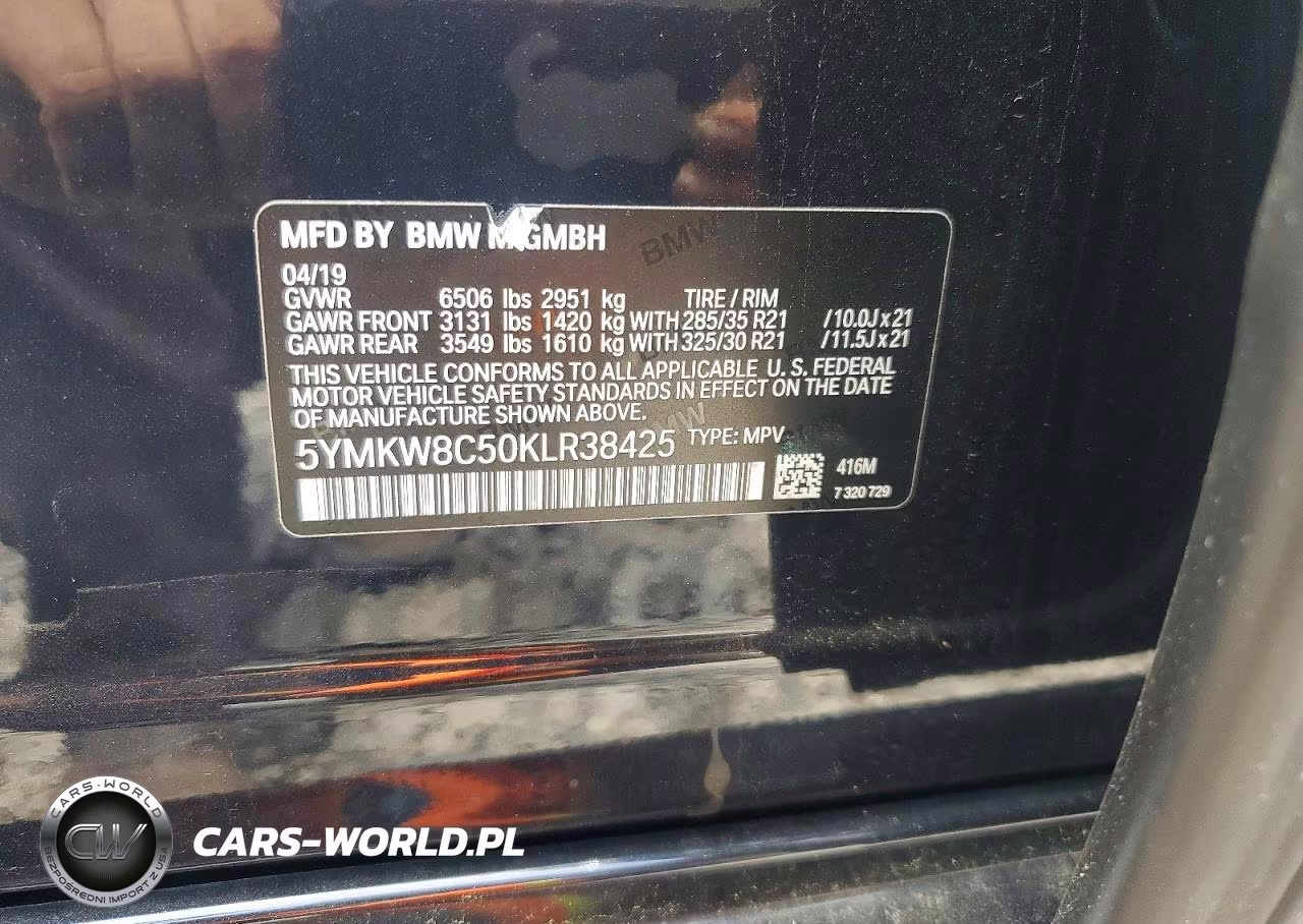 2019 BMW X6 M VIN:5YMKW8C50KLR38425 - 13