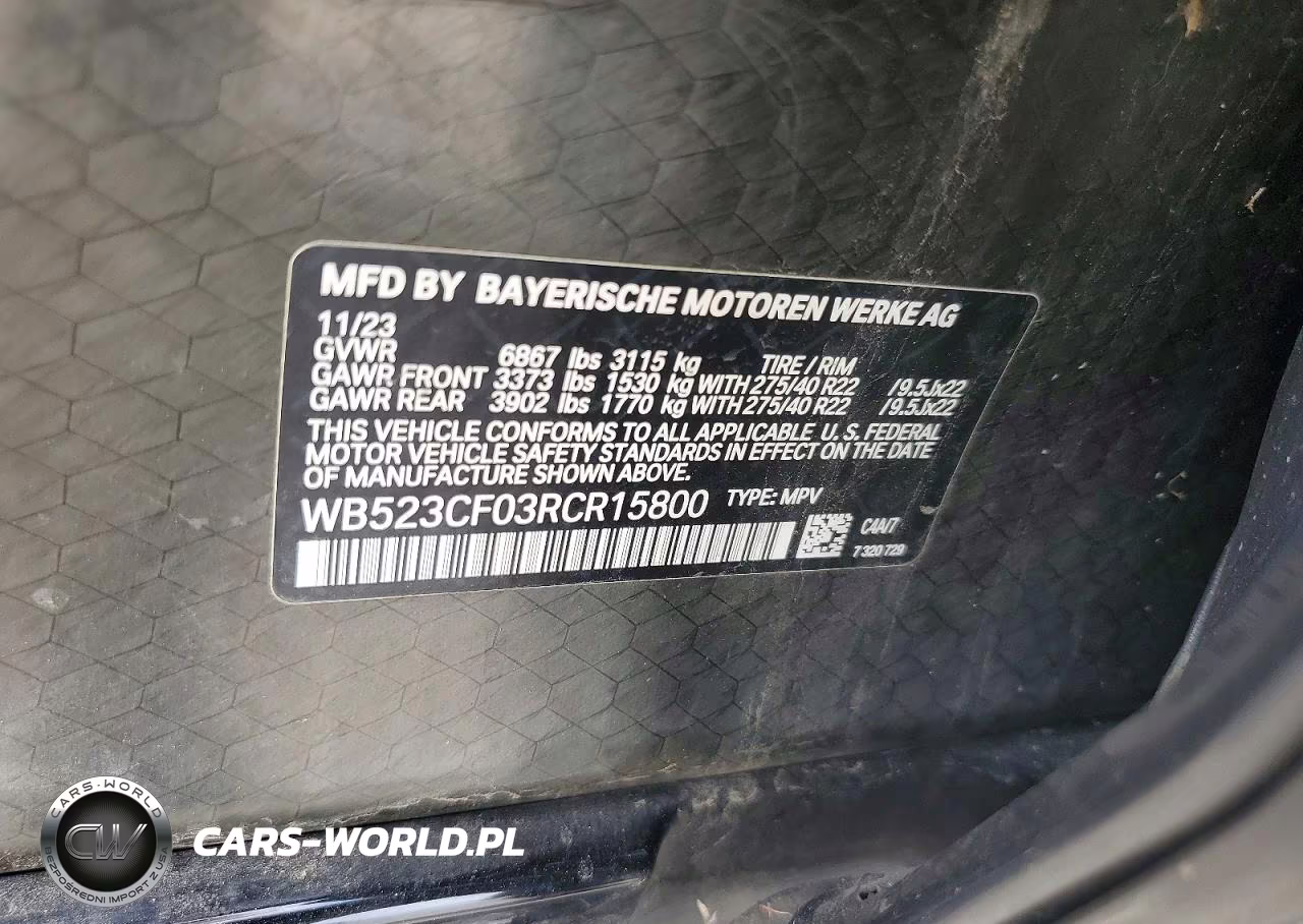 2024 BMW Ix xDrive50 VIN:WB523CF03RCR15800 - 13