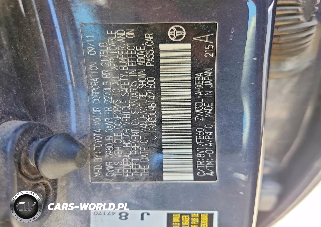 2011 Toyota Prius Two VIN:JTDKN3DU4B1421600 - 12