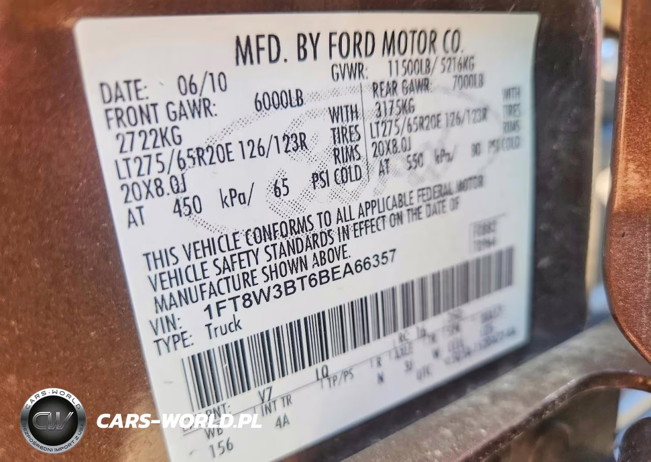 2011 Ford F350 Super Duty VIN:1FT8W3BT6BEA66357 - 12