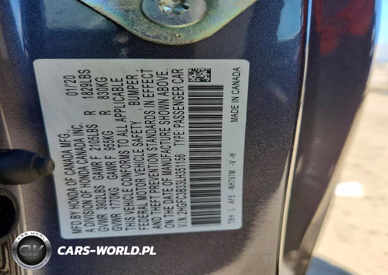 2020 Honda Civic Ex VIN:2HGFC3B33LH351156 - 13
