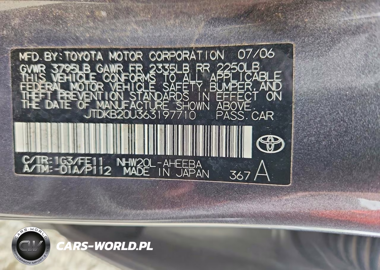 2006 Toyota Prius Base VIN:JTDKB20U363197710 - 13