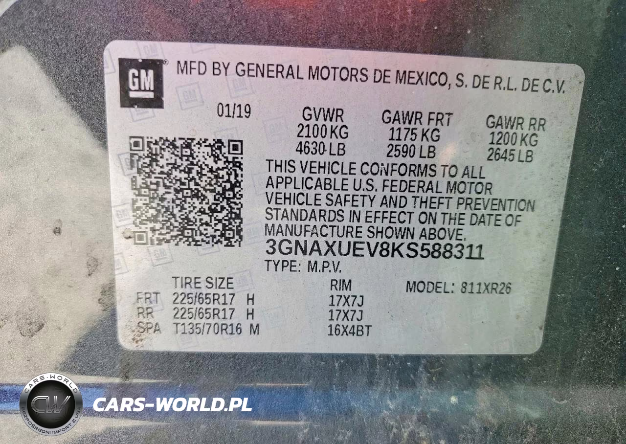 2019 Chevrolet Equinox Lt VIN:3GNAXUEV8KS588311 - 14