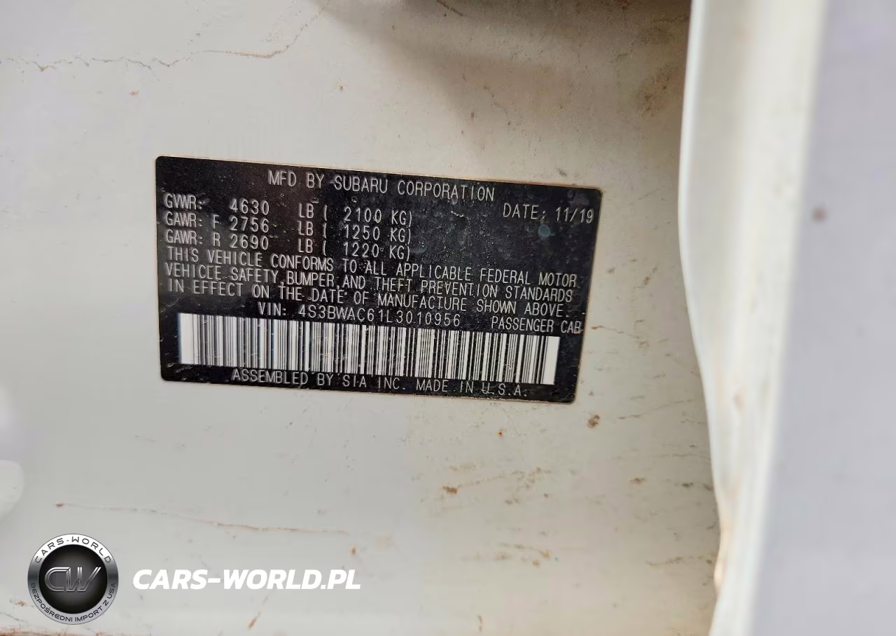 2020 Subaru Legacy Premium VIN:4S3BWAC61L3010956 - 12