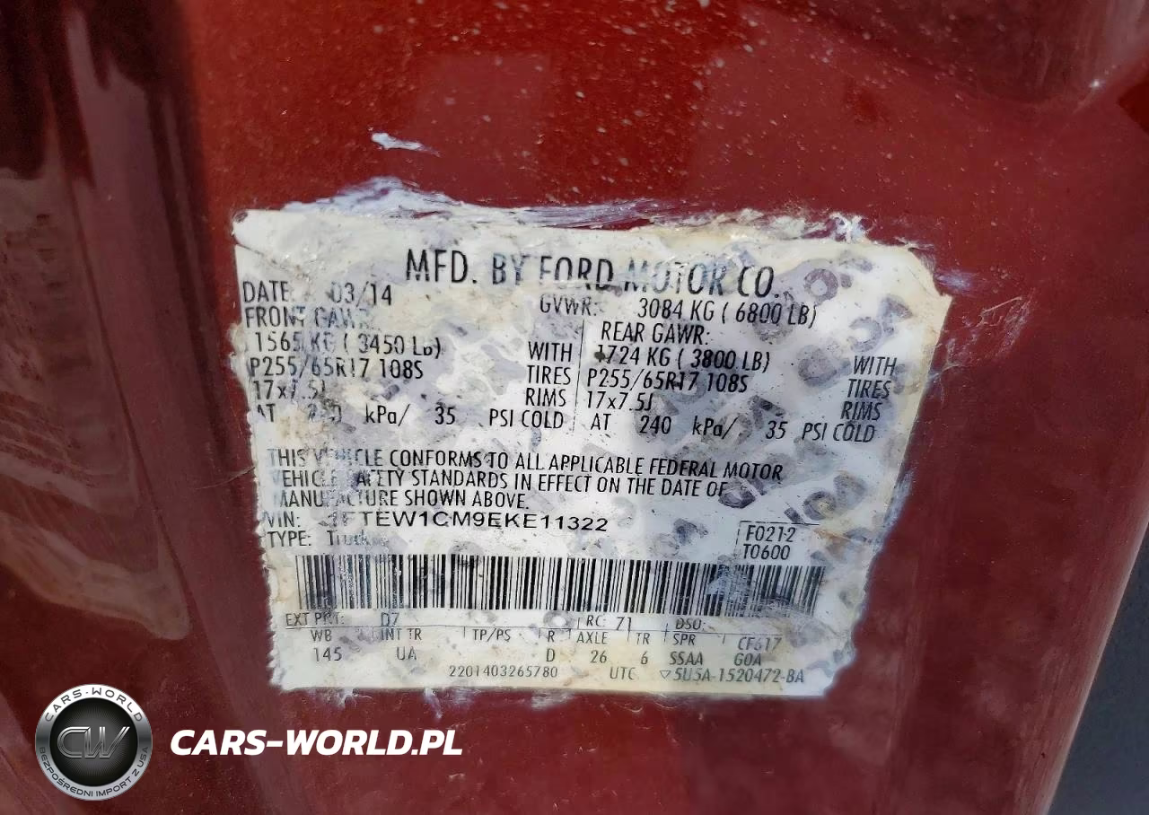 2014 Ford F150 Supercrew VIN:1FTEW1CM9EKE11322 - 12