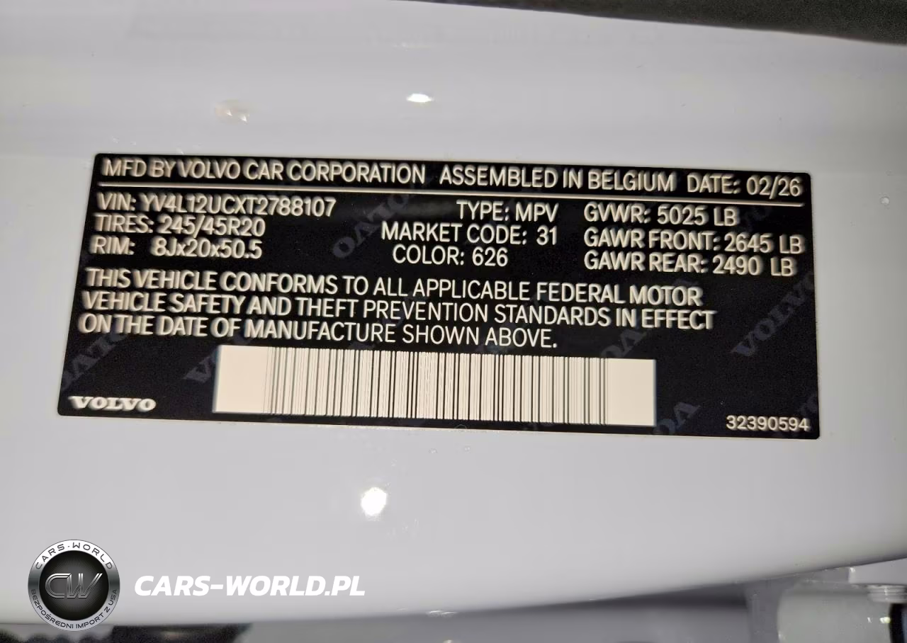 2026 Volvo Xc40 Plus VIN:YV4L12UCXT2788107 - 13
