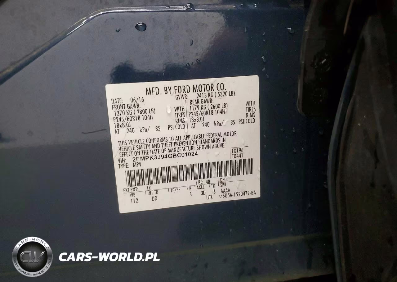 2016 Ford Edge Sel VIN:2FMPK3J94GBC01024 - 13