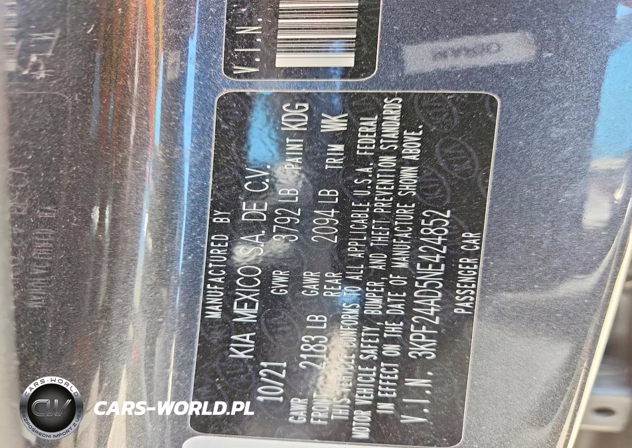 2022 Kia Forte Lxs VIN:3KPF24AD5NE424852 - 13
