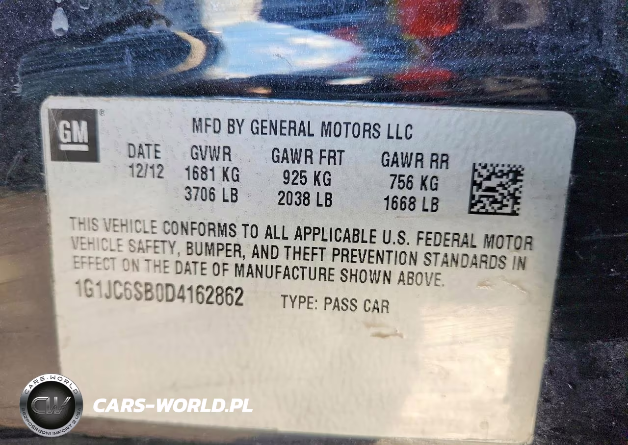 2013 Chevrolet Sonic Lt VIN:1G1JC6SB0D4162862 - 12