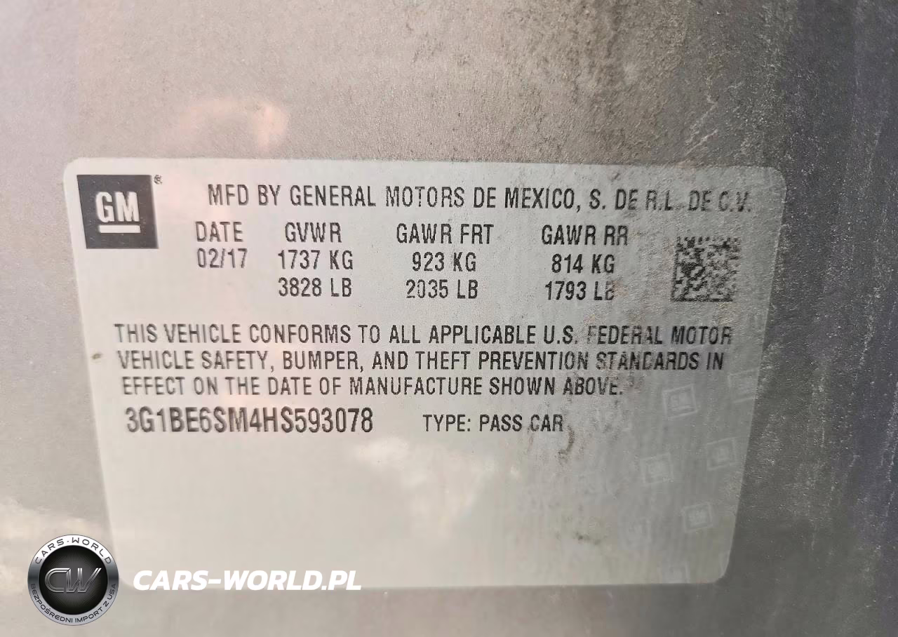2017 Chevrolet Cruze Lt VIN:3G1BE6SM4HS593078 - 13