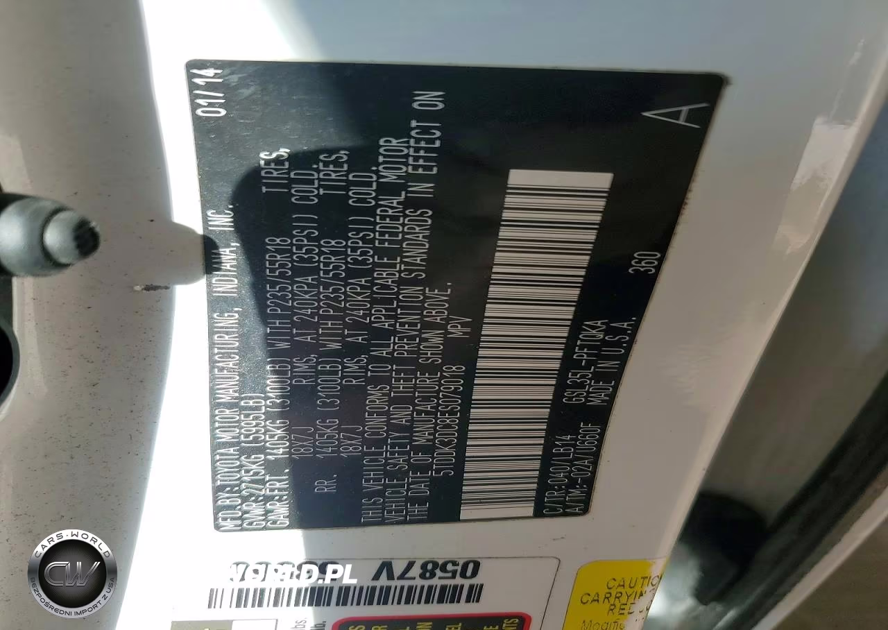 2014 Toyota Sienna Xle 7-Passenger VIN:5TDDK3DC8ES079018 - 13