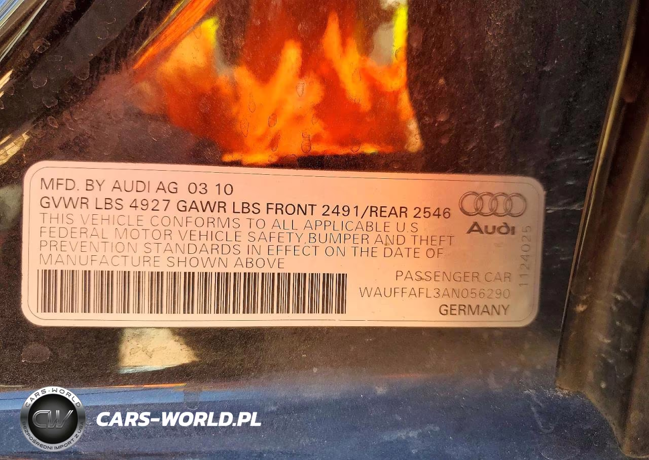2010 Audi A4 Premium Plus VIN:WAUFFAFL3AN056290 - 13