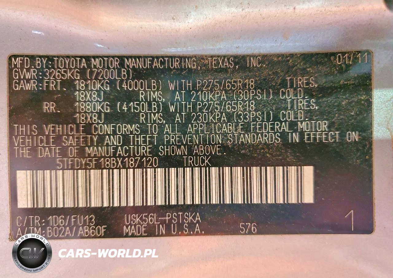 2011 Toyota Tundra Crewmax Sr5 VIN:5TFDY5F18BX187120 - 12