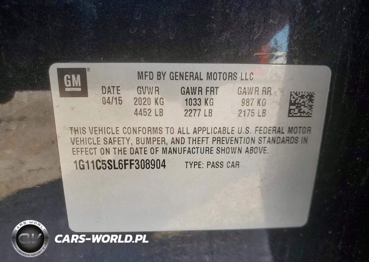 2015 Chevrolet Malibu 1Lt VIN:1G11C5SL6FF308904 - 13