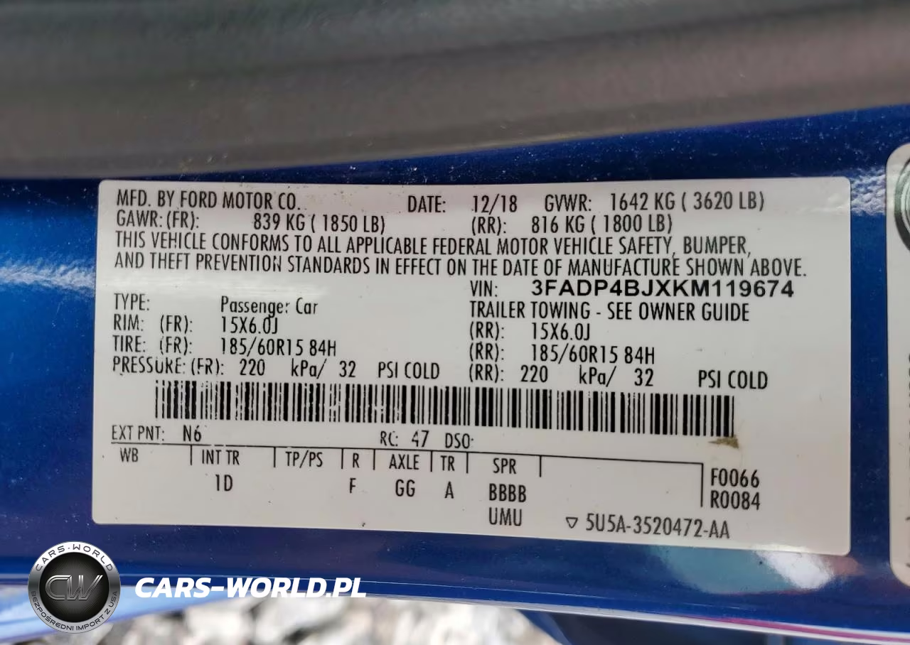 2019 Ford Fiesta Se VIN:3FADP4BJXKM119674 - 12