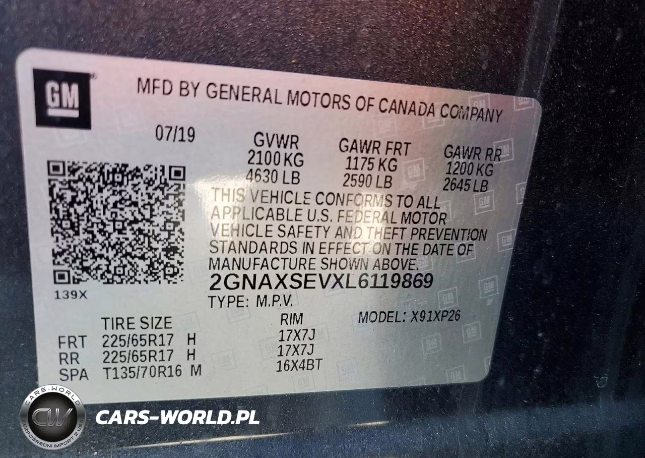 2020 Chevrolet Equinox Ls VIN:2GNAXSEVXL6119869 - 13