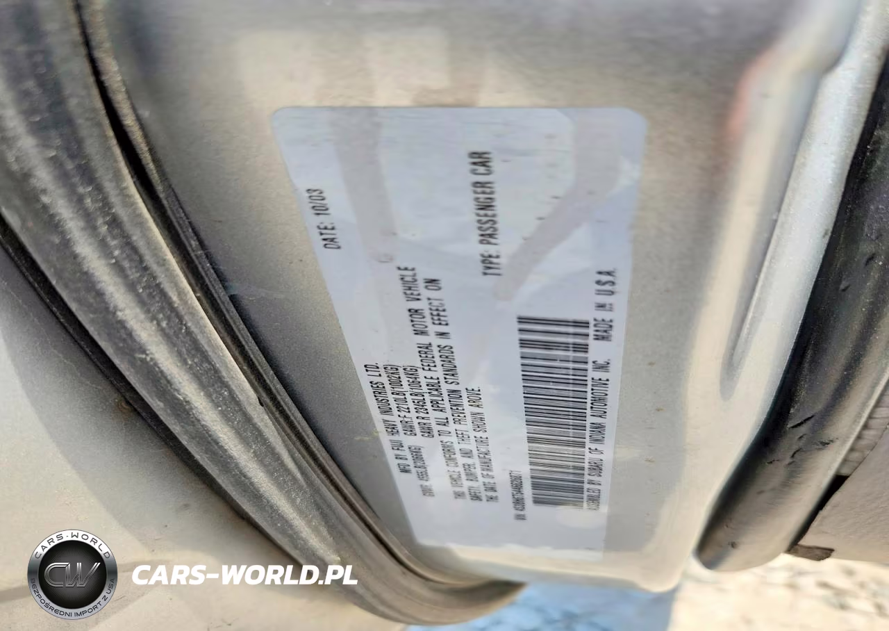 2004 Subaru Legacy Outback Awp VIN:4S3BH675446626871 - 12