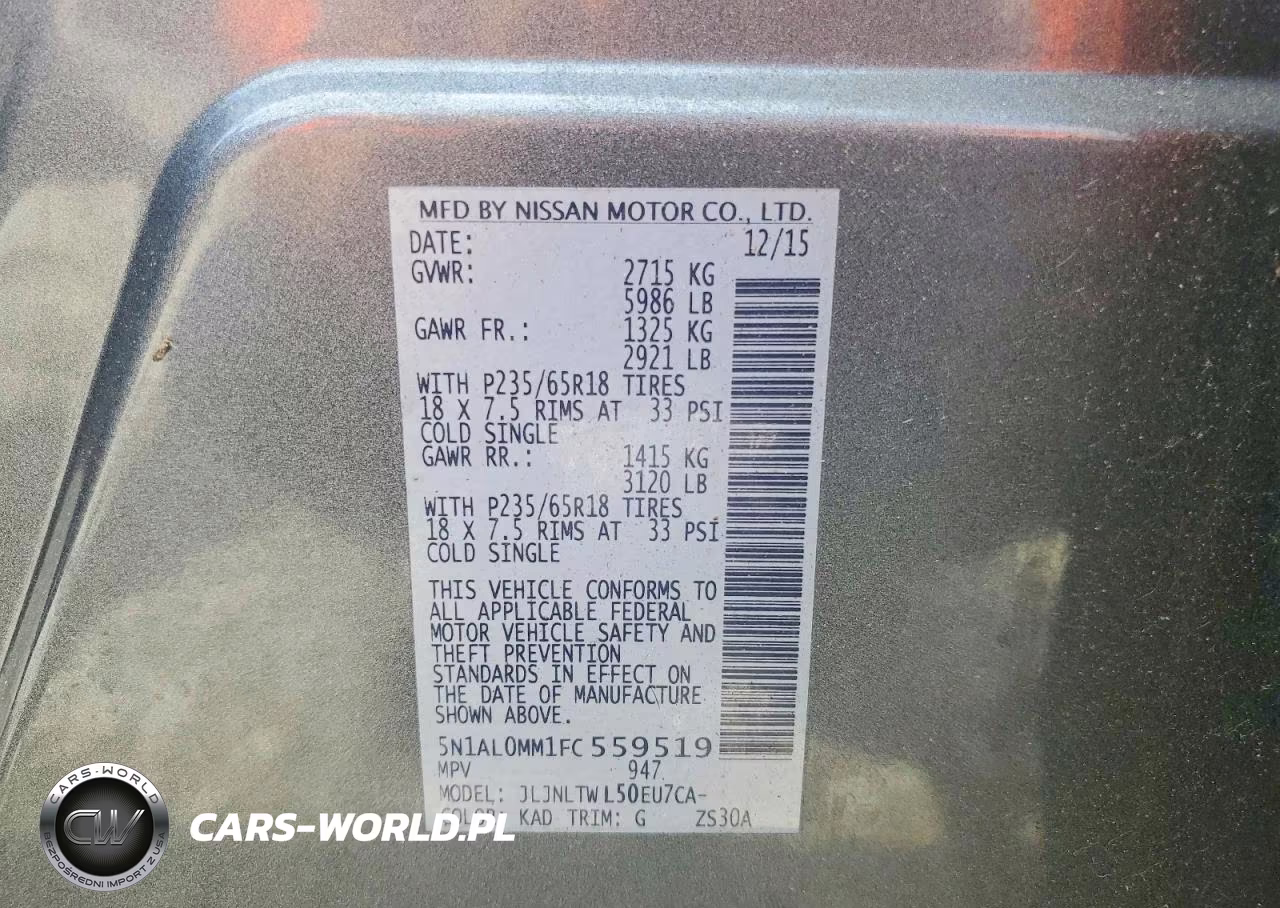 2015 Infiniti Qx60 Base VIN:5N1AL0MM1FC559519 - 14