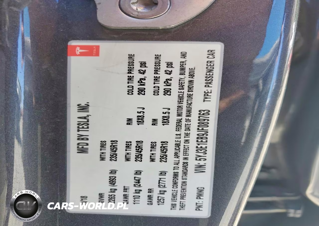 2018 Tesla Model 3 VIN:5YJ3E1EB9JF089763 - 13