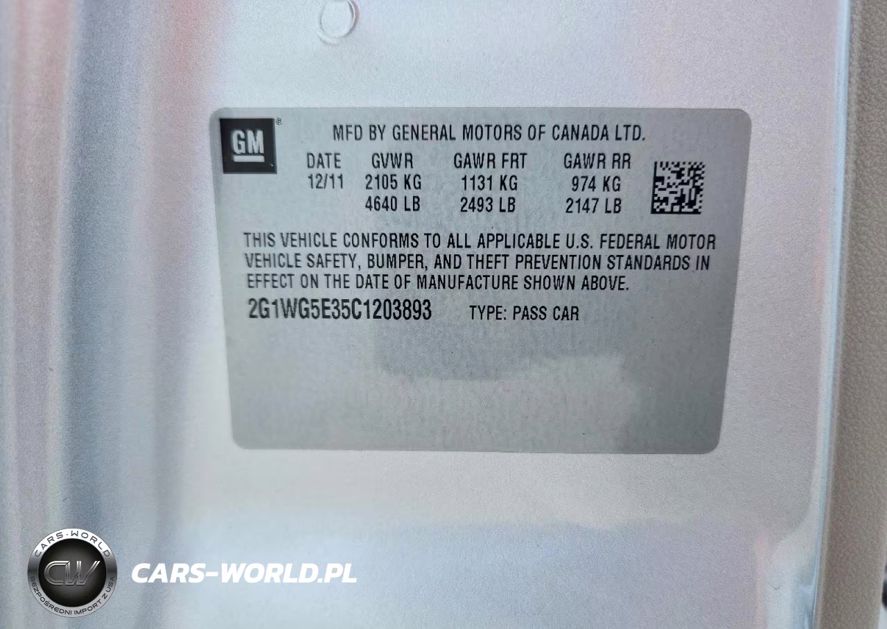 2012 Chevrolet Impala Lt VIN:2G1WG5E35C1203893 - 12