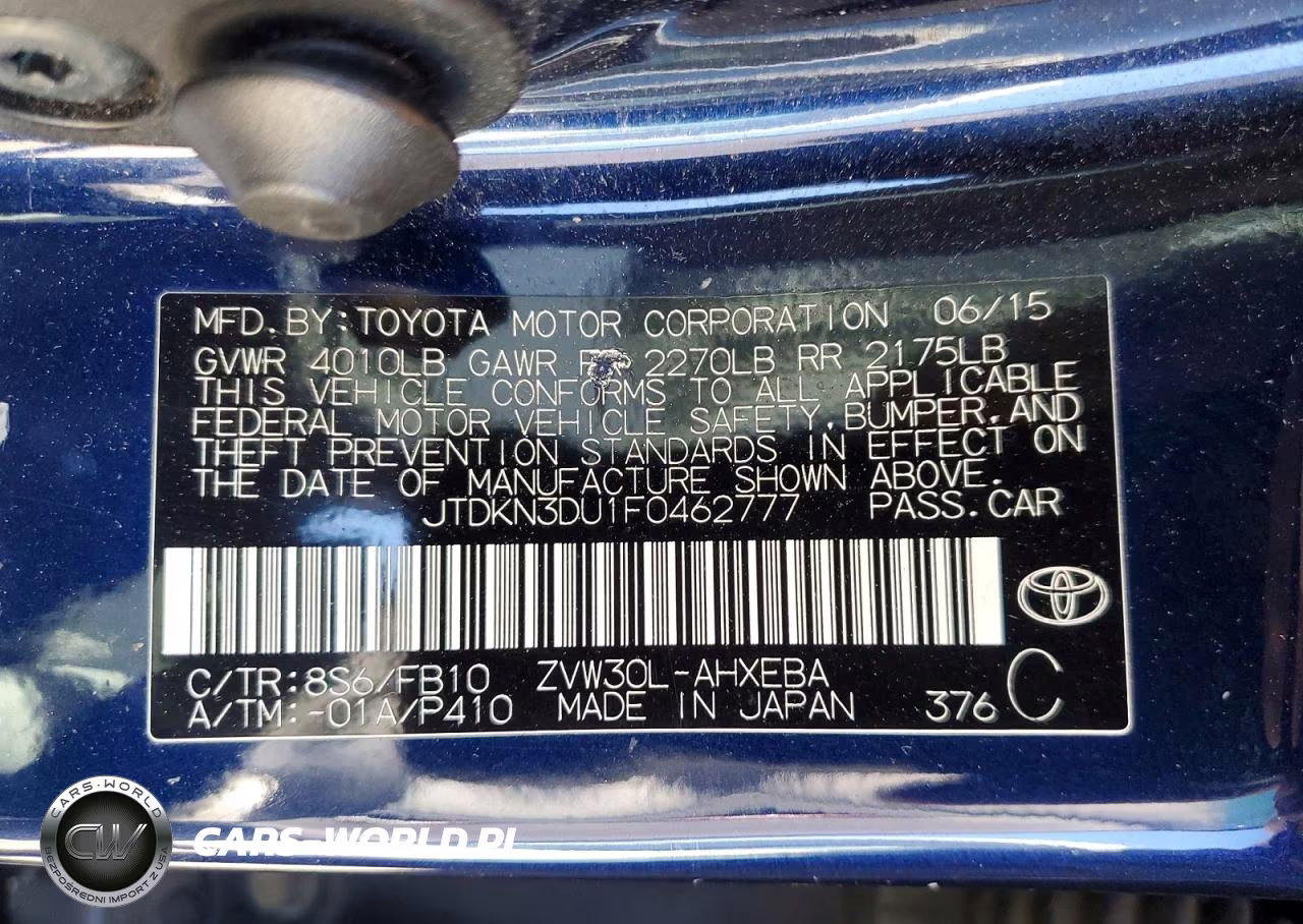 2015 Toyota Prius Two VIN:JTDKN3DU1F0462777 - 12