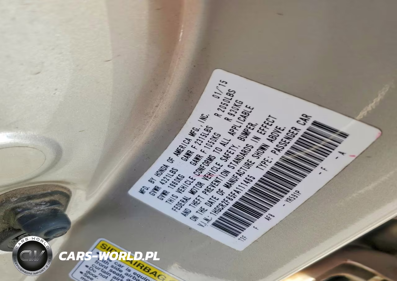 2015 Honda Accord Exl VIN:1HGCR2F85FA111465 - 13