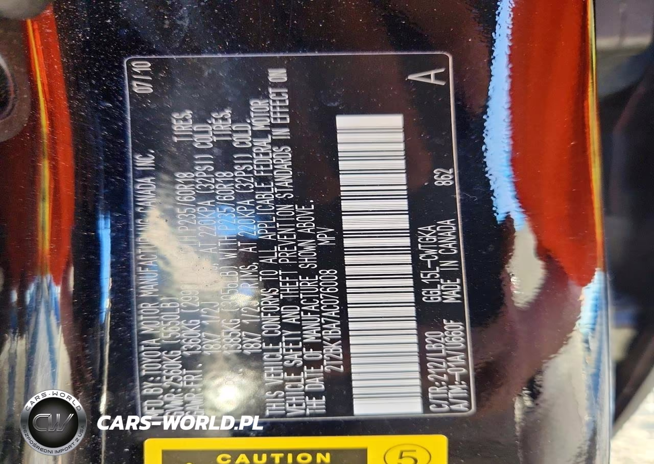 2010 Lexus Rx 350 VIN:2T2BK1BA7AC076008 - 12