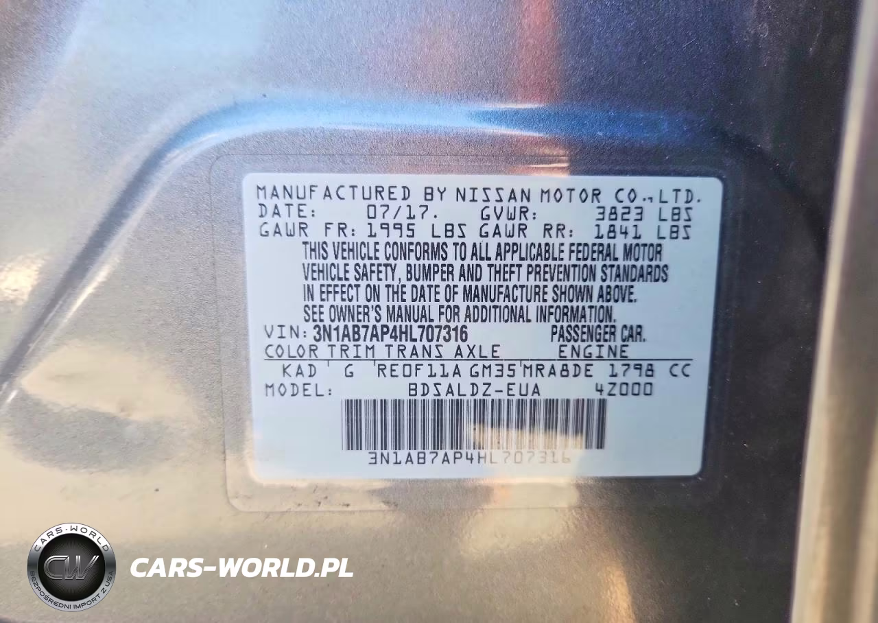 2017 Nissan Sentra Sv VIN:3N1AB7AP4HL707316 - 12