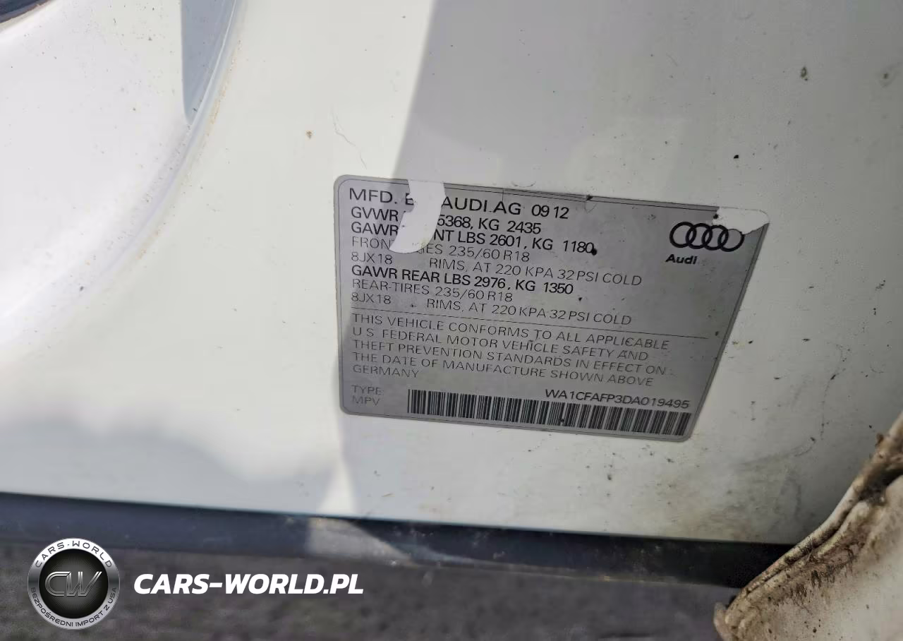2013 Audi Q5 Premium VIN:WA1CFAFP3DA019495 - 12