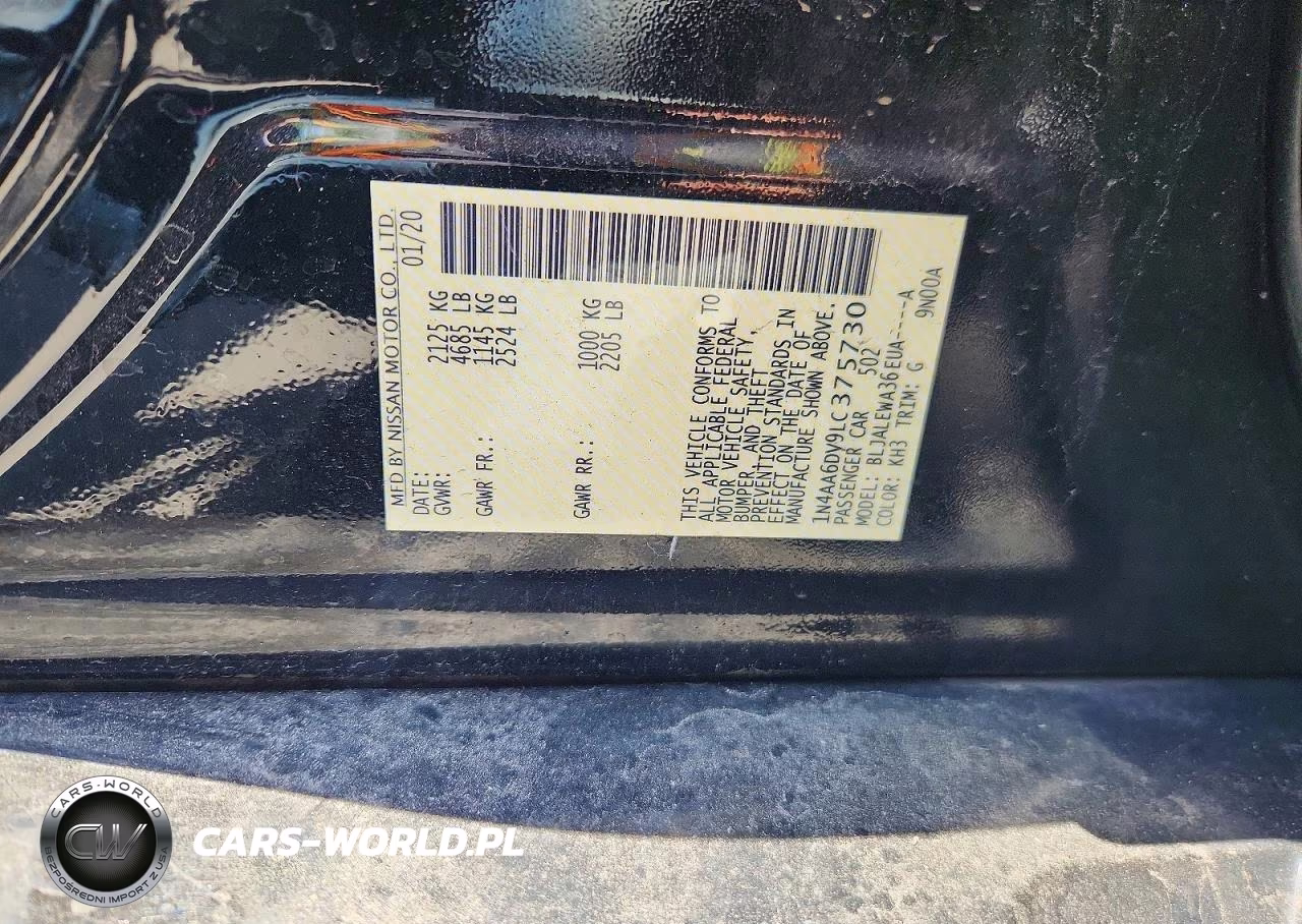 2020 Nissan Maxima Sl VIN:1N4AA6DV9LC375730 - 13