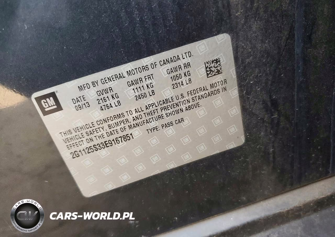 2014 Chevrolet Impala Lt VIN:2G1125S33E9167851 - 13