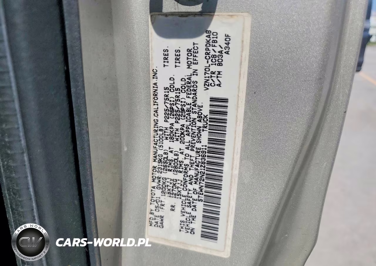 2001 Toyota Tacoma Xtracab VIN:5TEWN72N21Z836911 - 12