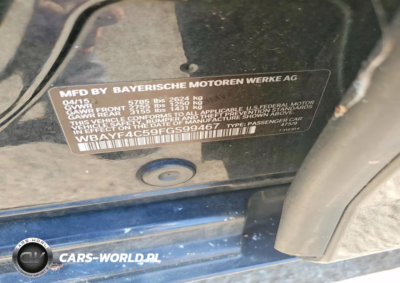 2015 BMW 740 Lxi VIN:WBAYF4C59FGS99467 - 12