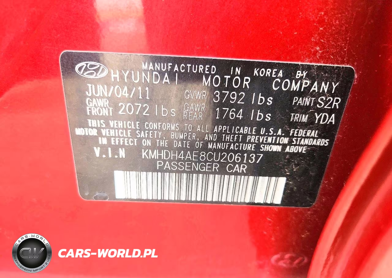 2012 Hyundai Elantra Limited VIN:KMHDH4AE8CU206137 - 12