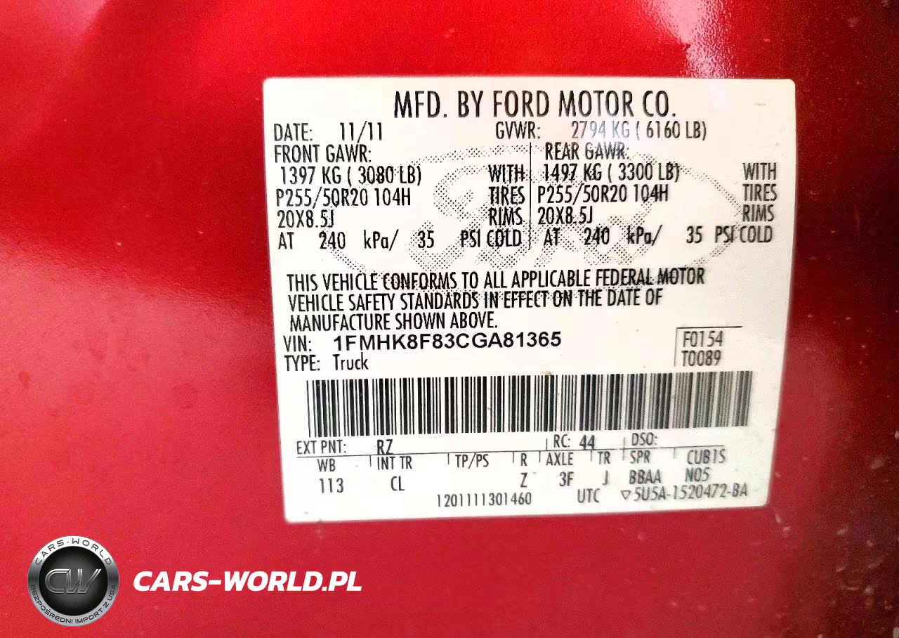2012 Ford Explorer Limited VIN:1FMHK8F83CGA81365 - 13